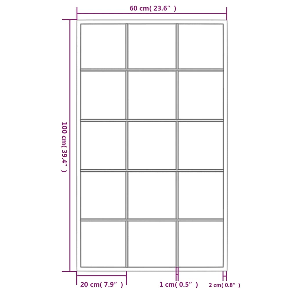 vidaXL Veggspeil 4 stk svart 100x60 cm metall