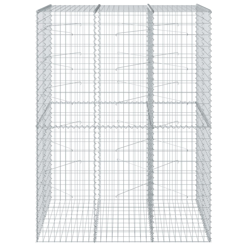 vidaXL Gabionkurv med deksel 150x100x200 cm galvanisert jern