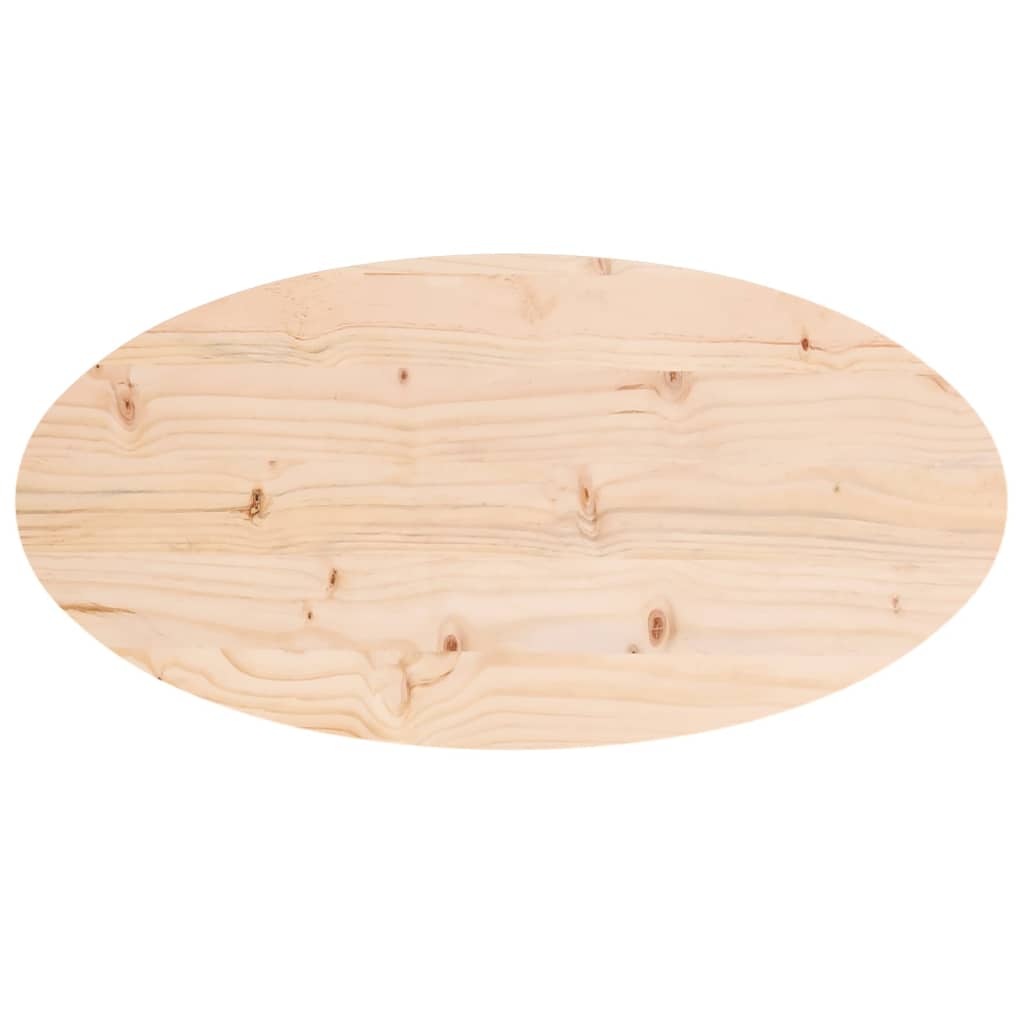 vidaXL Bordplate 80x40x2,5 cm heltre furu oval