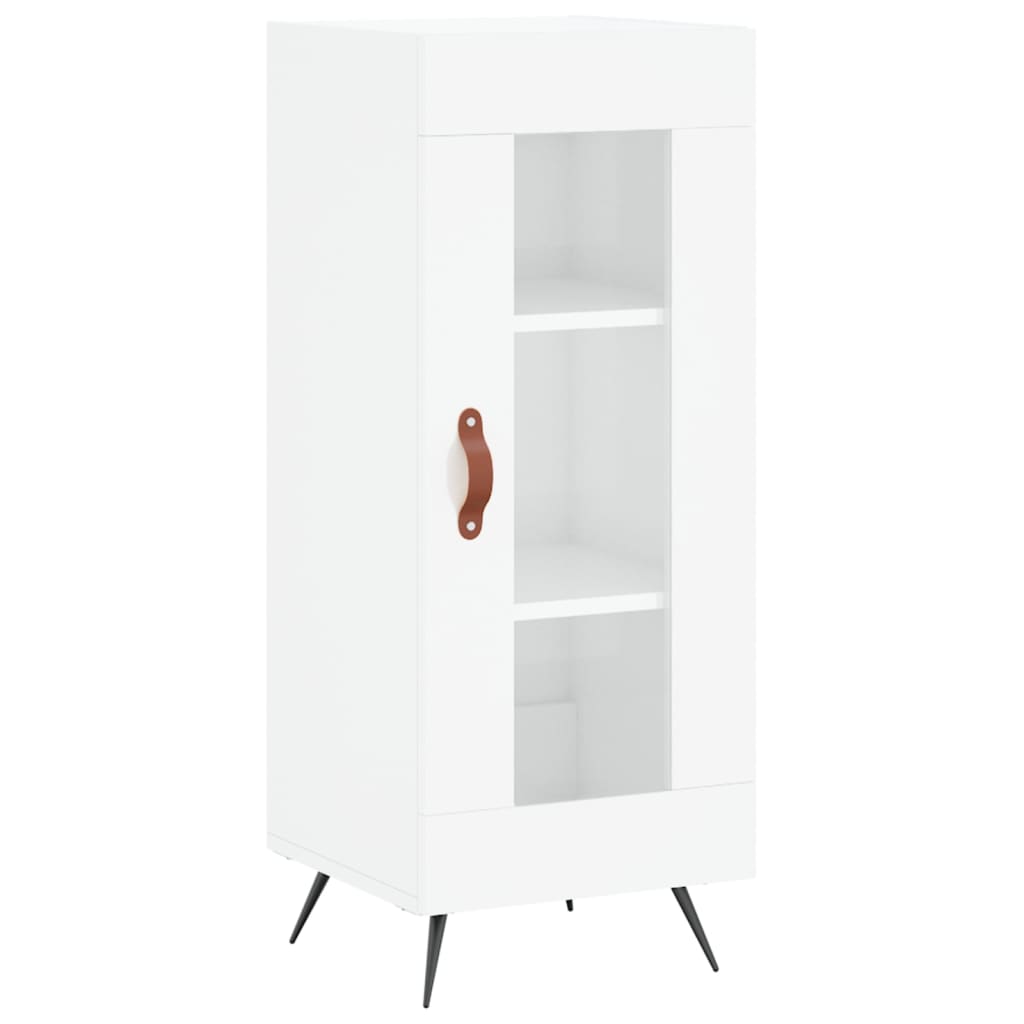 vidaXL Highboard høyglans hvit 34,5x34x180 cm konstruert tre