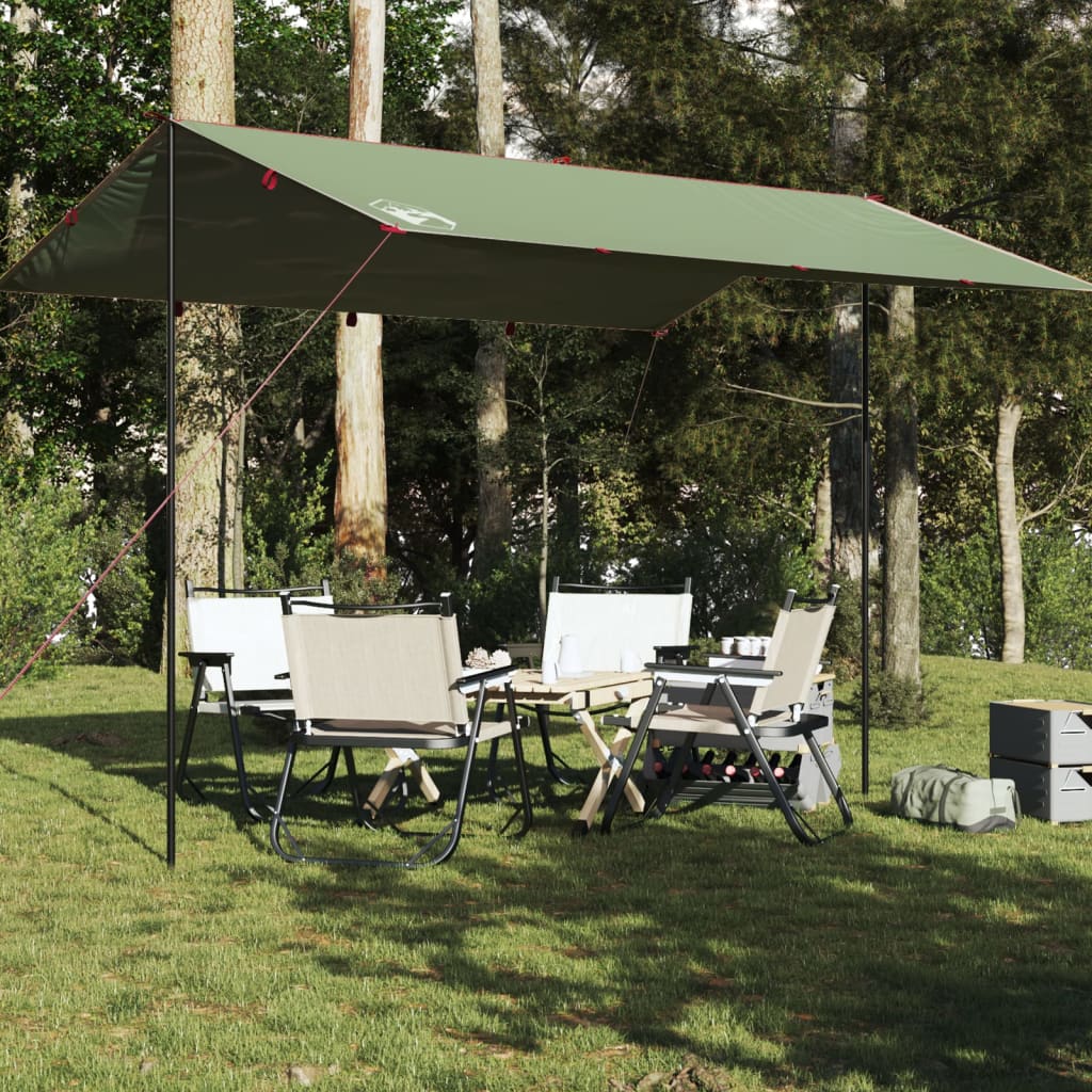 vidaXL Campingpresenning grønn 400x294 cm vanntett