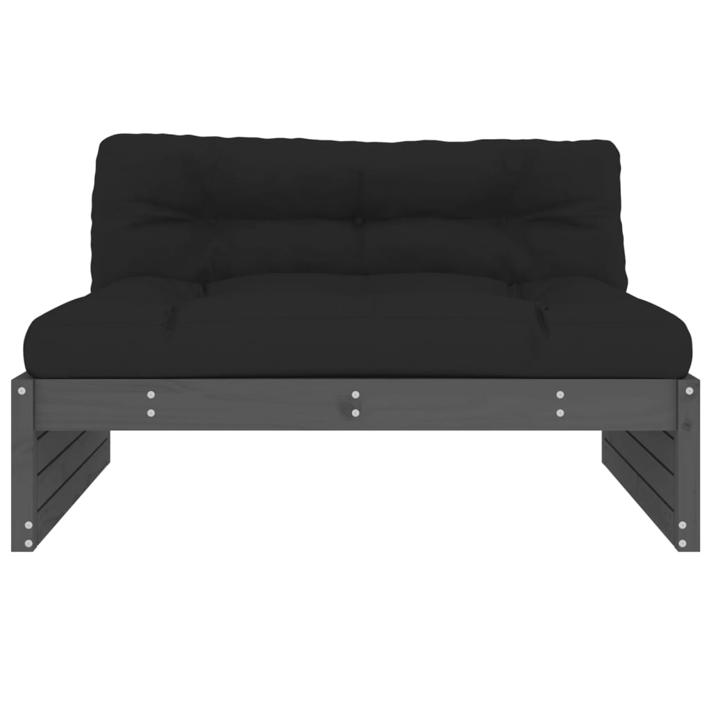 vidaXL Midtsofa grå 120x80 cm heltre furu