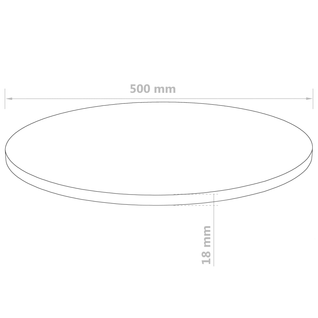 vidaXL Bordplate rund MDF 500x18 mm