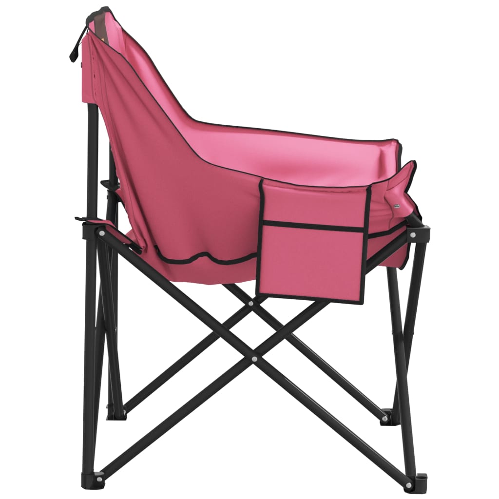 vidaXL Campingstoler med lomme 2 stk sammenleggbar rosa