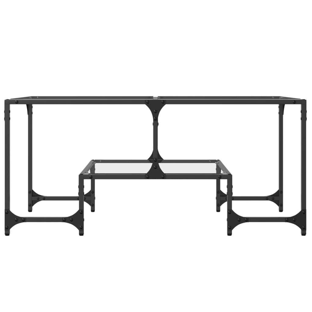 vidaXL Sofabord med gjennomsiktig glassplate 98,5x50x45 cm stål