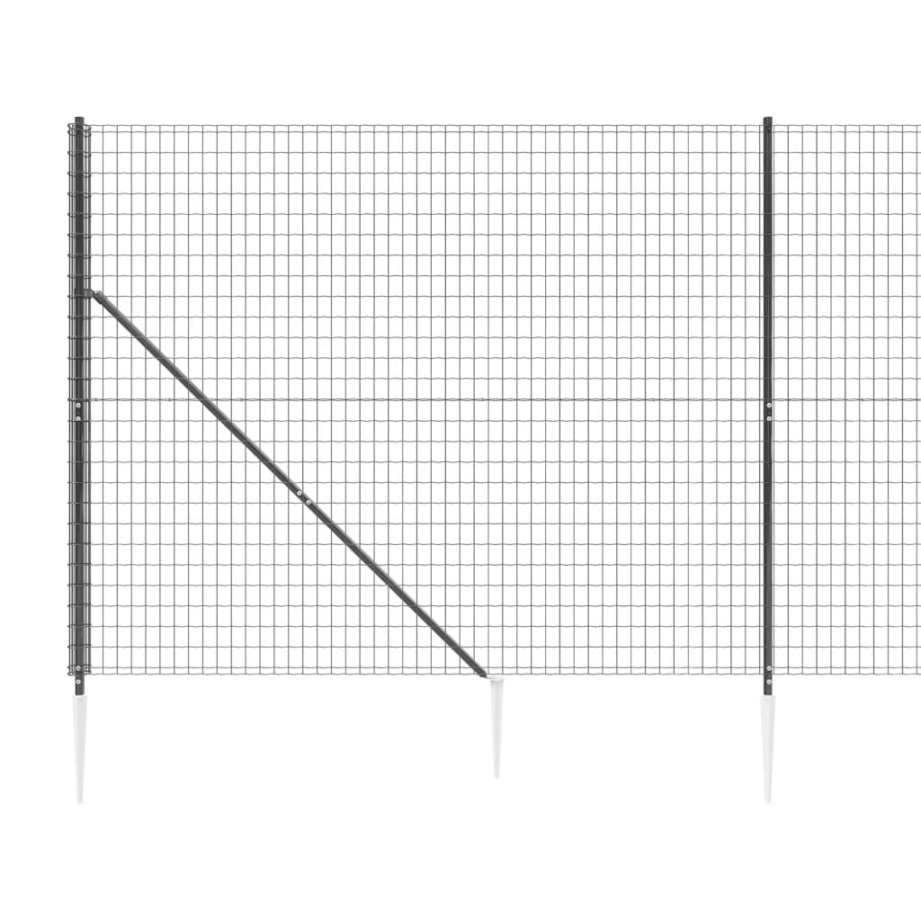 vidaXL Nettinggjerde med stolpespyd 1,8x10 m antrasitt