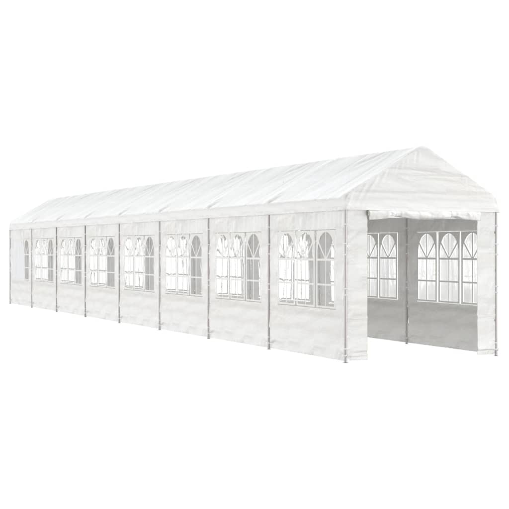 vidaXL Paviljong med tak hvit 17,84x2,28x2,69 m polyetylen