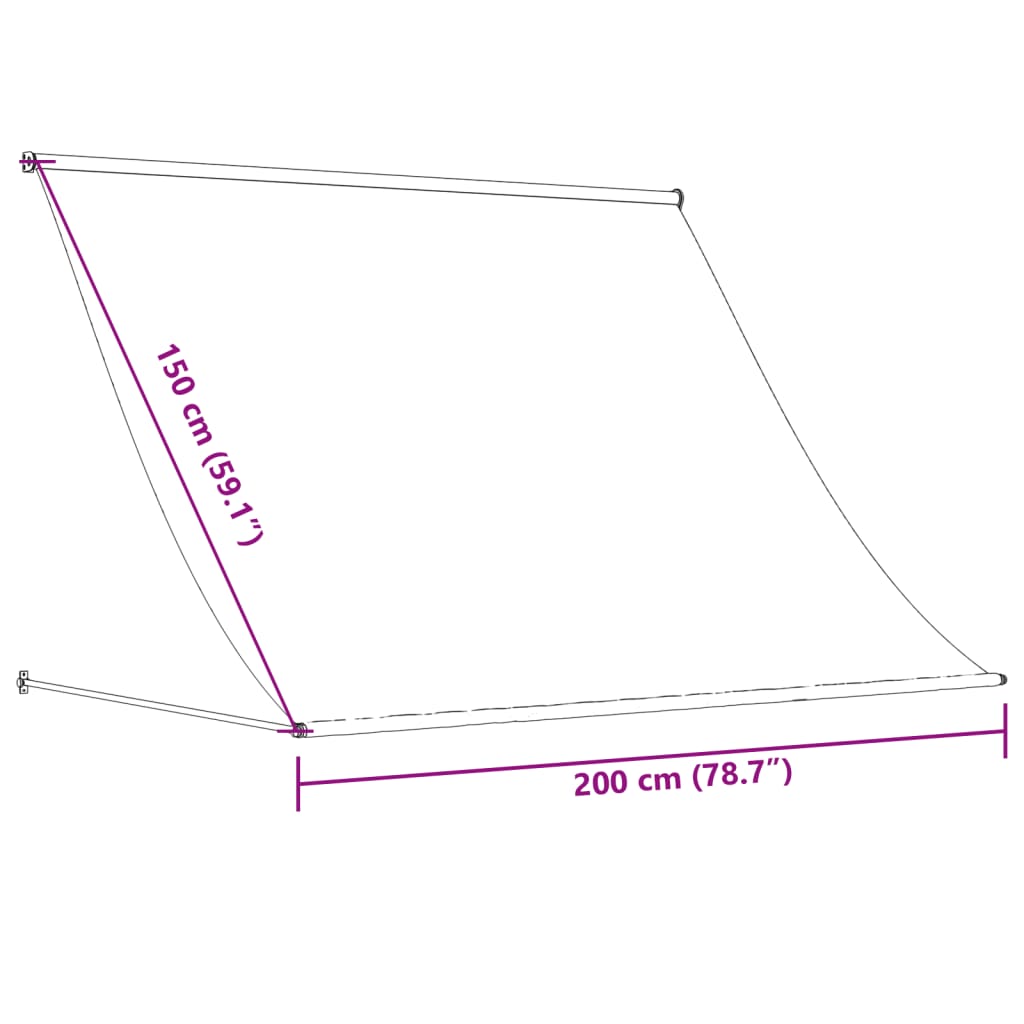 vidaXL Uttrekkbar markise antrasitt 200x150 cm stoff og stål