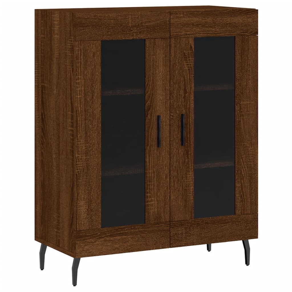 vidaXL Highboard brun eik 69,5x34x180 cm konstruert tre