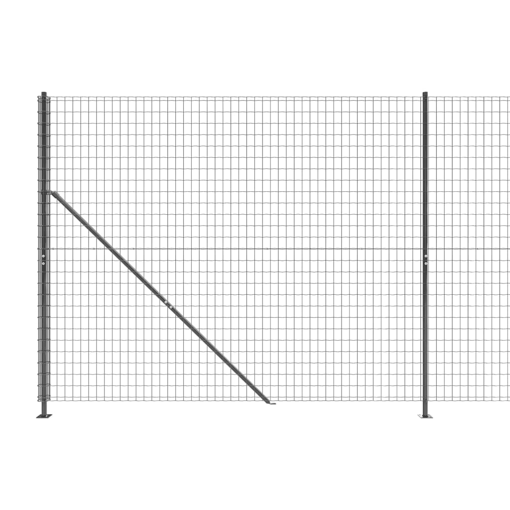 vidaXL Nettinggjerde med flens antrasitt 2,2x10 m