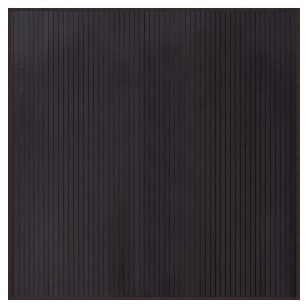vidaXL Teppe firkantet mørkebrun 100x100 cm bambus