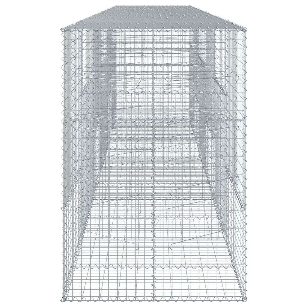 vidaXL Gabionkurv med deksel 600x100x150 cm galvanisert jern