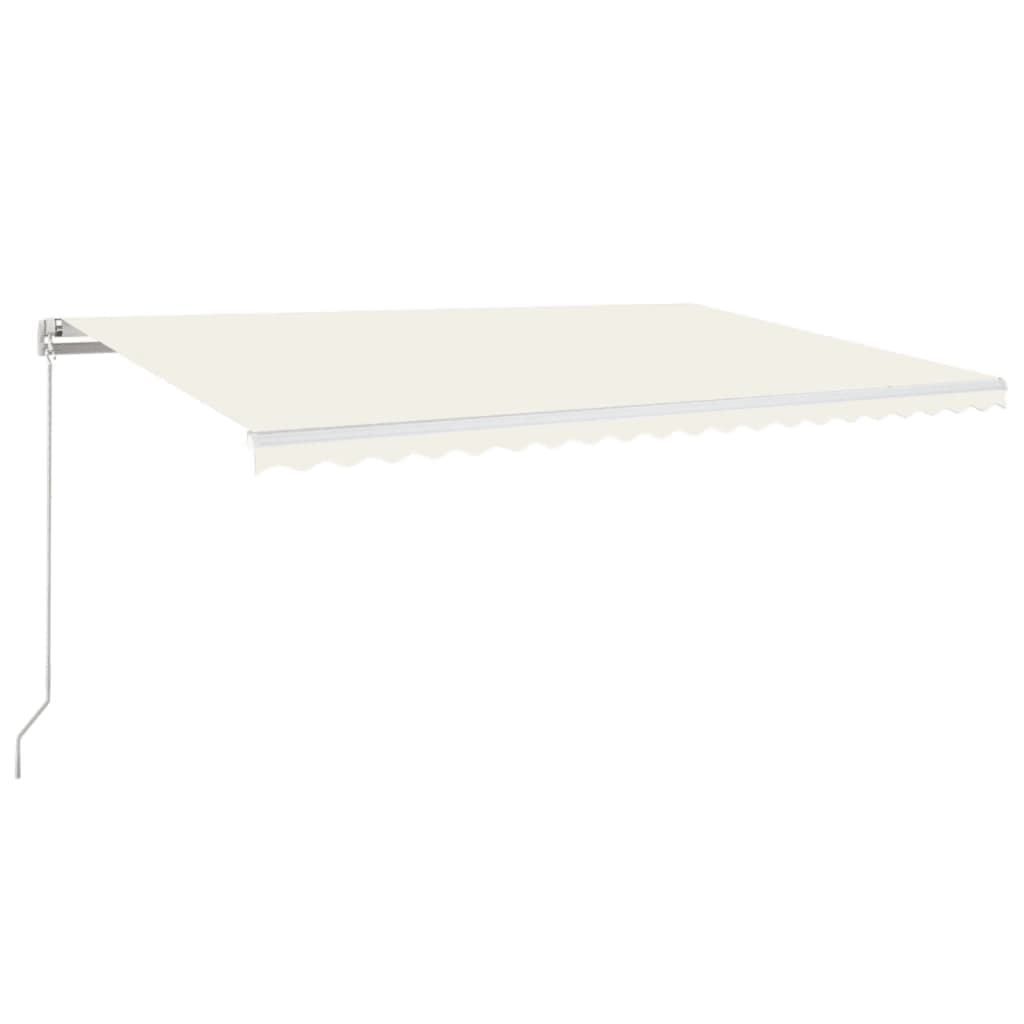 vidaXL Manuell uttrekkbar markise med LED 500x350 cm kremhvit