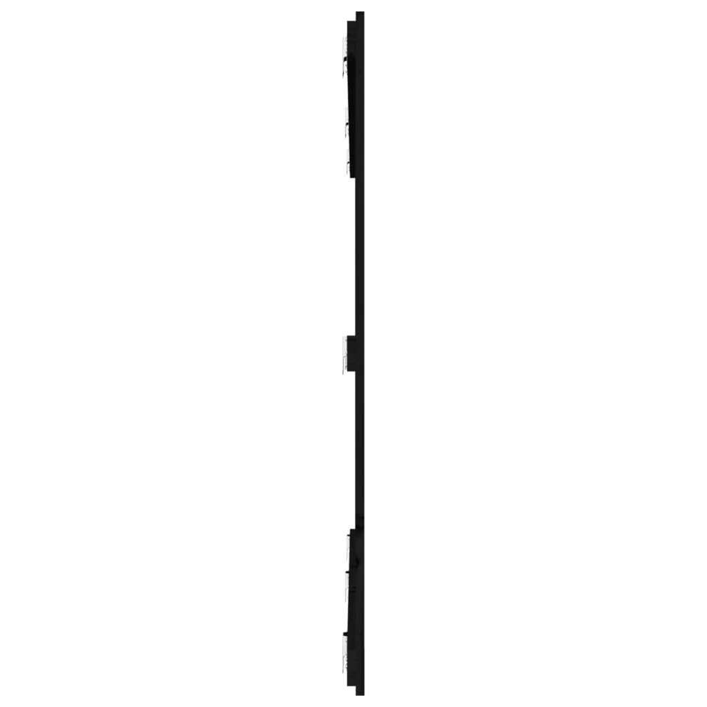 vidaXL Veggmontert sengegavl svart 185x3x110 cm heltre furu