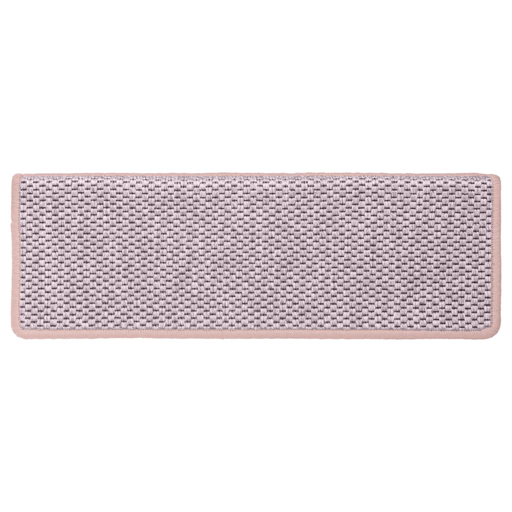 vidaXL Selvklebende trappematter sisal-utseende 15 stk 65x21x4 cm rød