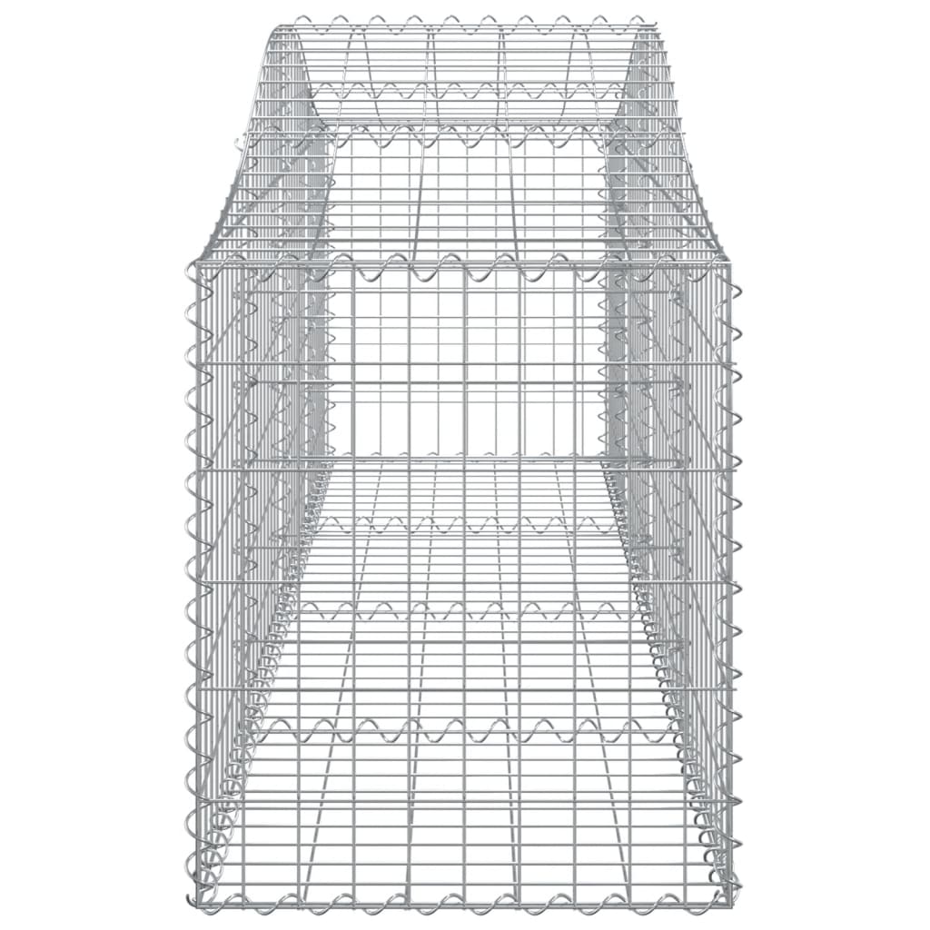 vidaXL Gabionkurver buede 7 stk 200x50x60/80 cm galvanisert jern