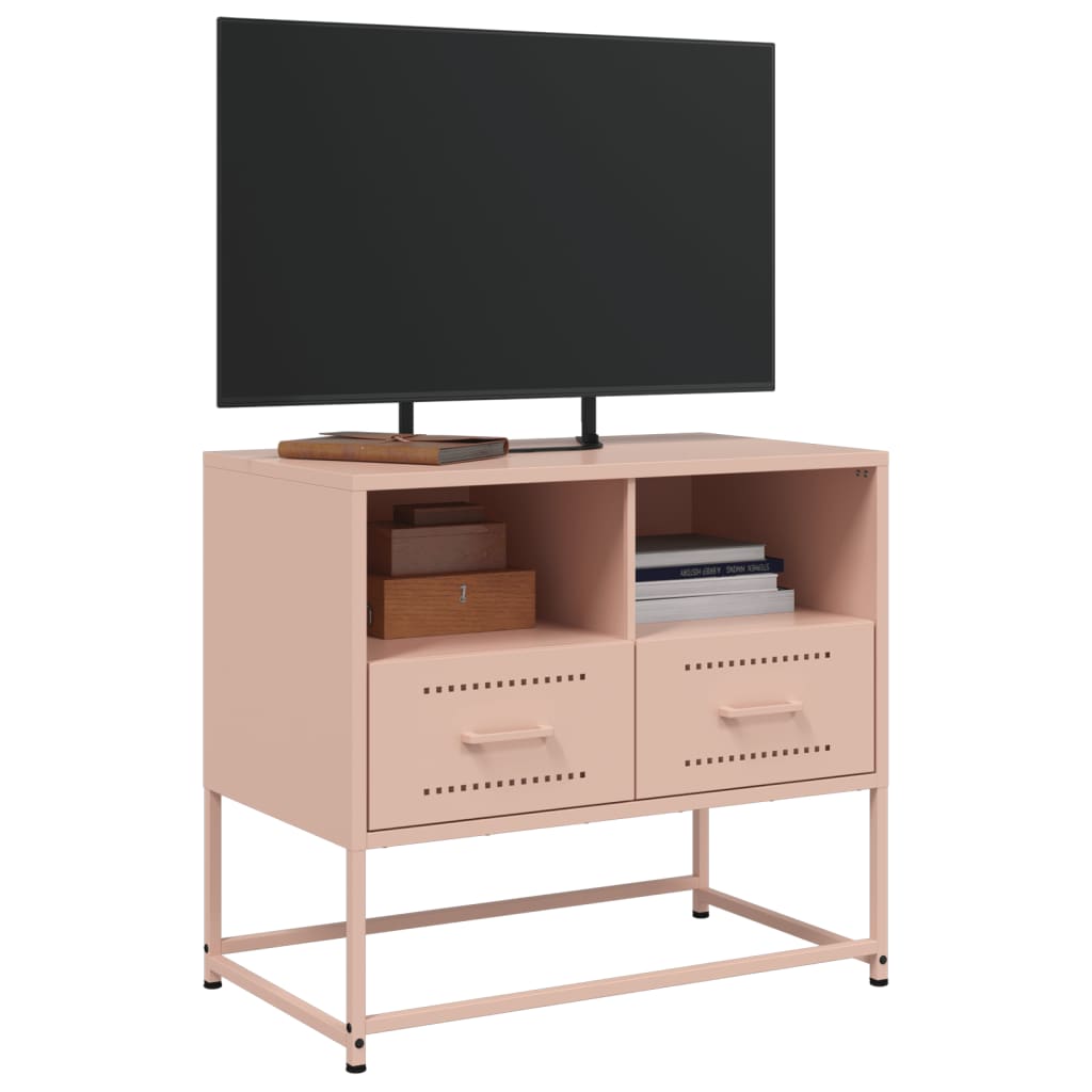 vidaXL TV-benk rosa 68x39x60,5 cm stål