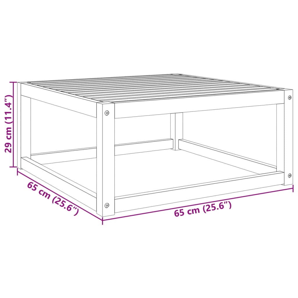 vidaXL Hagebord 65x65x29 cm heltre akasie