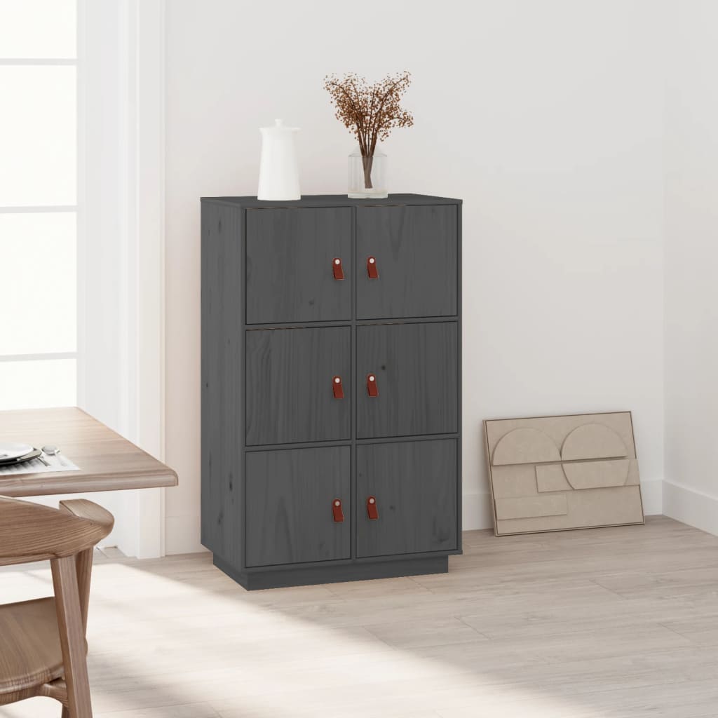 vidaXL Highboard grå 67x40x108,5 cm heltre furu