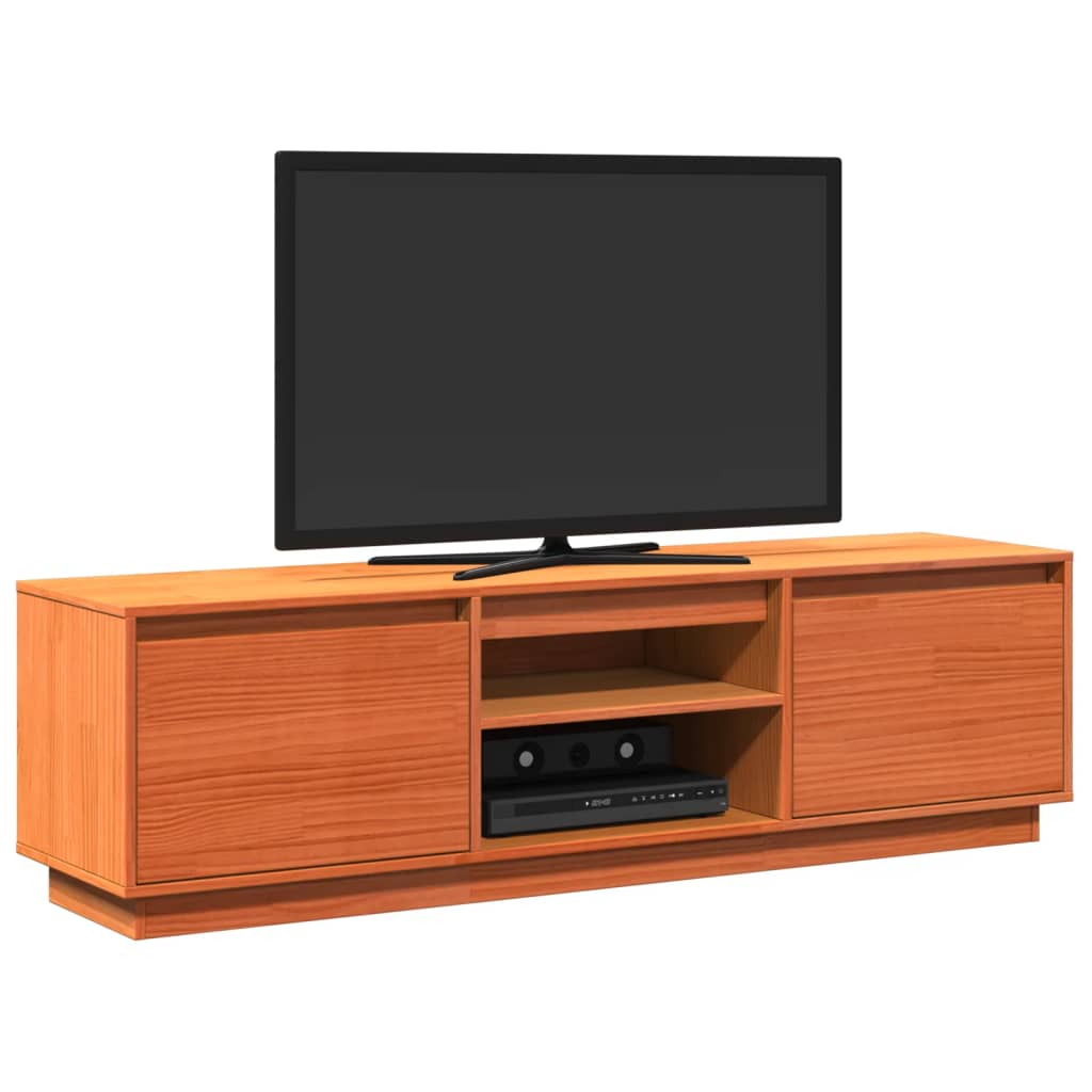 vidaXL TV-benk voksbrun 140x35x40 cm heltre furu