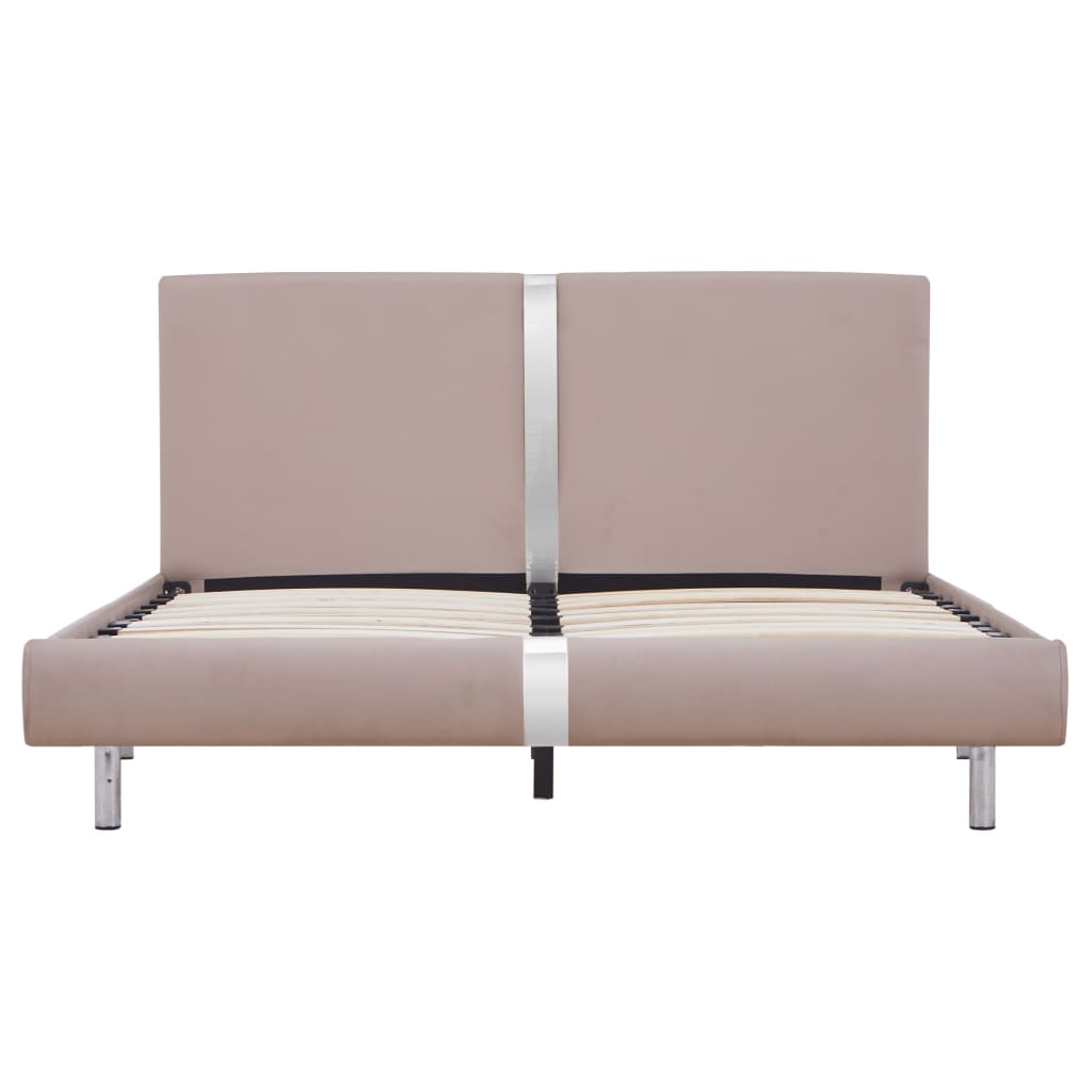 vidaXL Sengeramme cappuccino kunstig skinn 135x190 cm