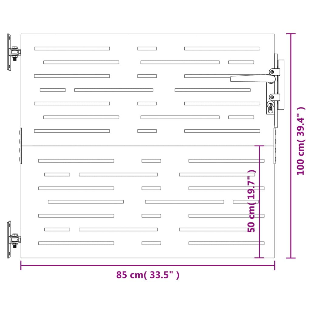 vidaXL Hageport 85x100 cm cortenstål firkantet design