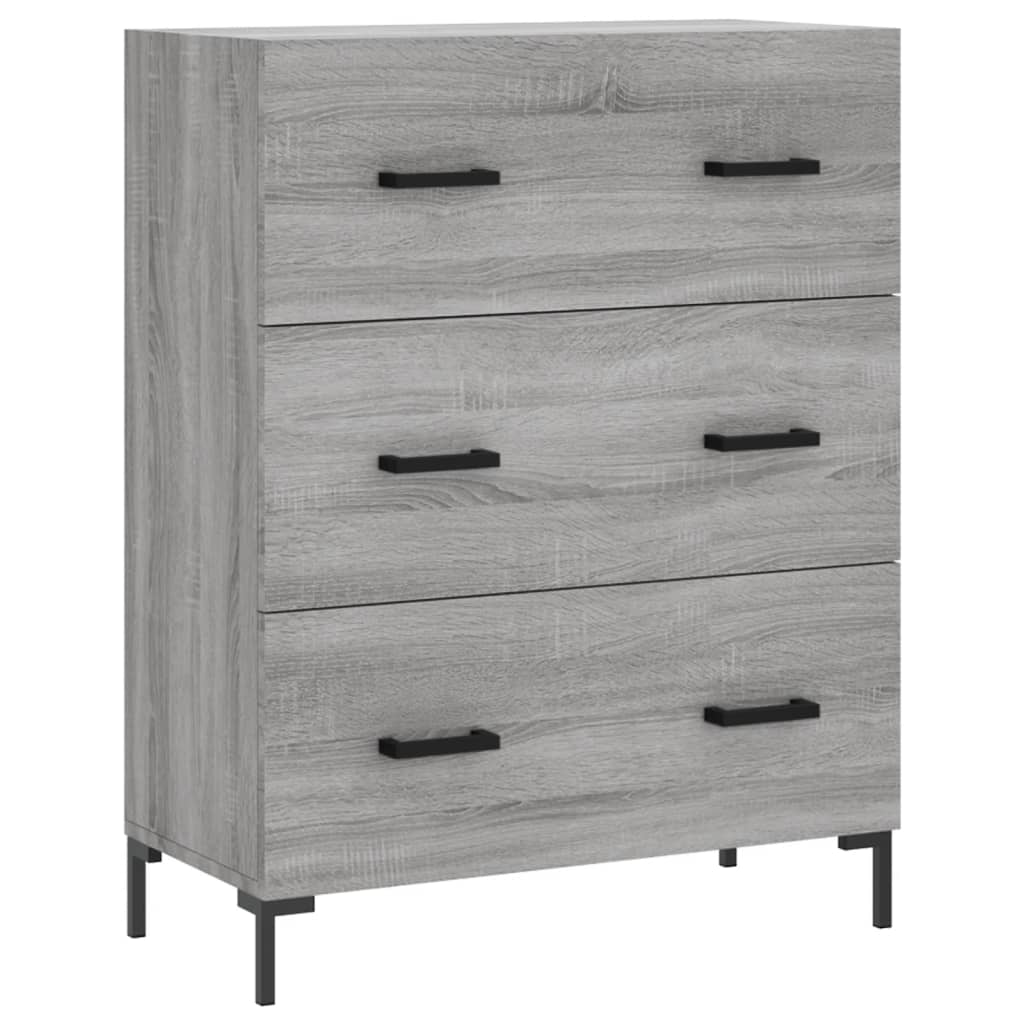 vidaXL Highboard grå sonoma 69,5x34x180 cm konstruert tre