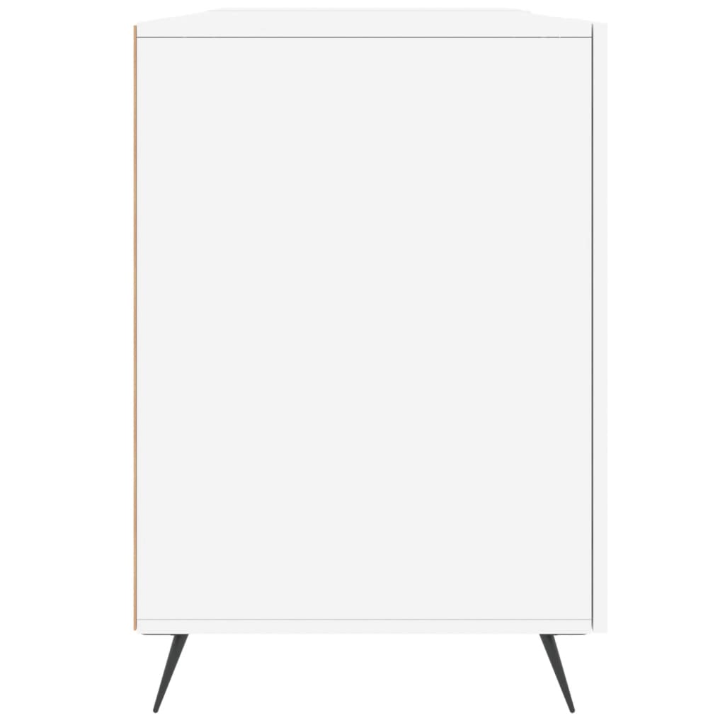 vidaXL Skrivebord høyglans hvit 140x50x75 cm konstruert tre