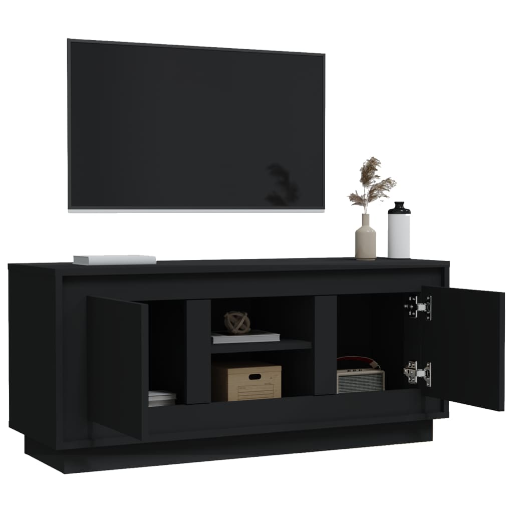 vidaXL TV-benk svart 102x35x45 cm konstruert tre