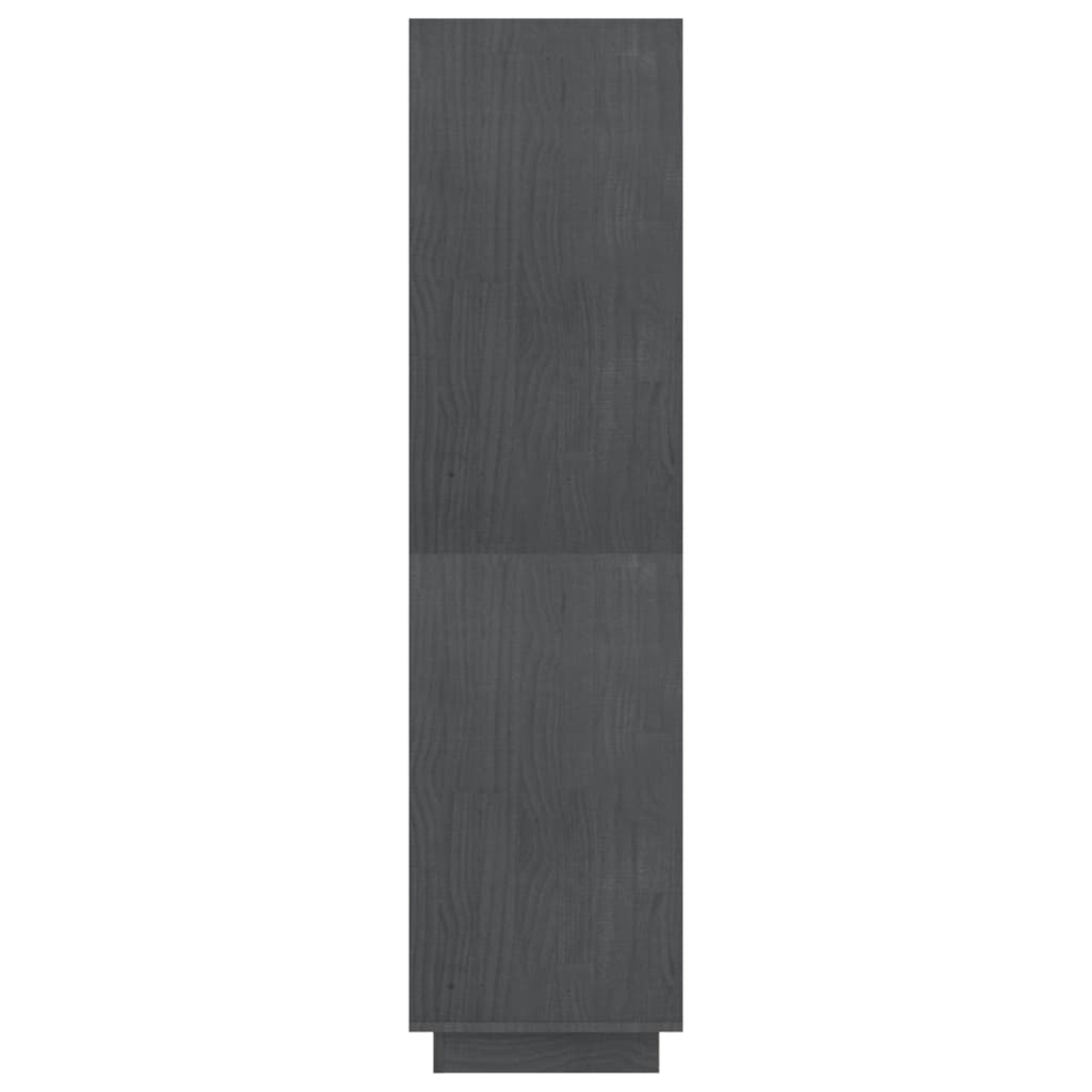vidaXL Bokhylle/romdeler grå 80x35x135 cm heltre furu