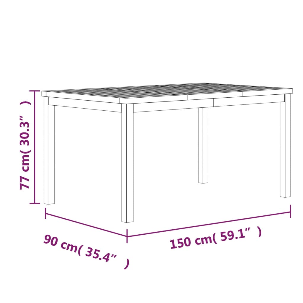 vidaXL Hagespisegruppe 3 deler heltre teak