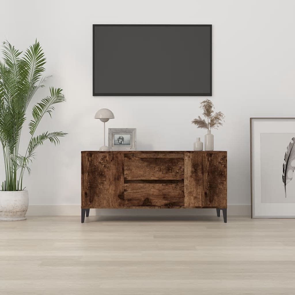 vidaXL TV-benk røkt eik 102x44,5x50 cm konstruert tre