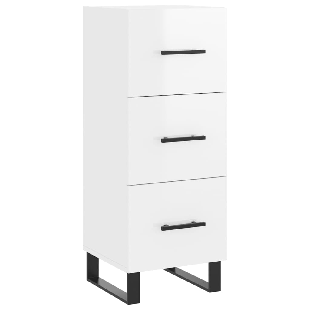 vidaXL Highboard høyglans hvit 34,5x34x180 cm konstruert tre