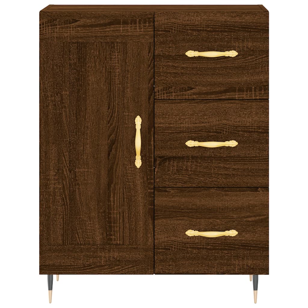 vidaXL Highboard brun eik 69,5x34x180 cm konstruert tre