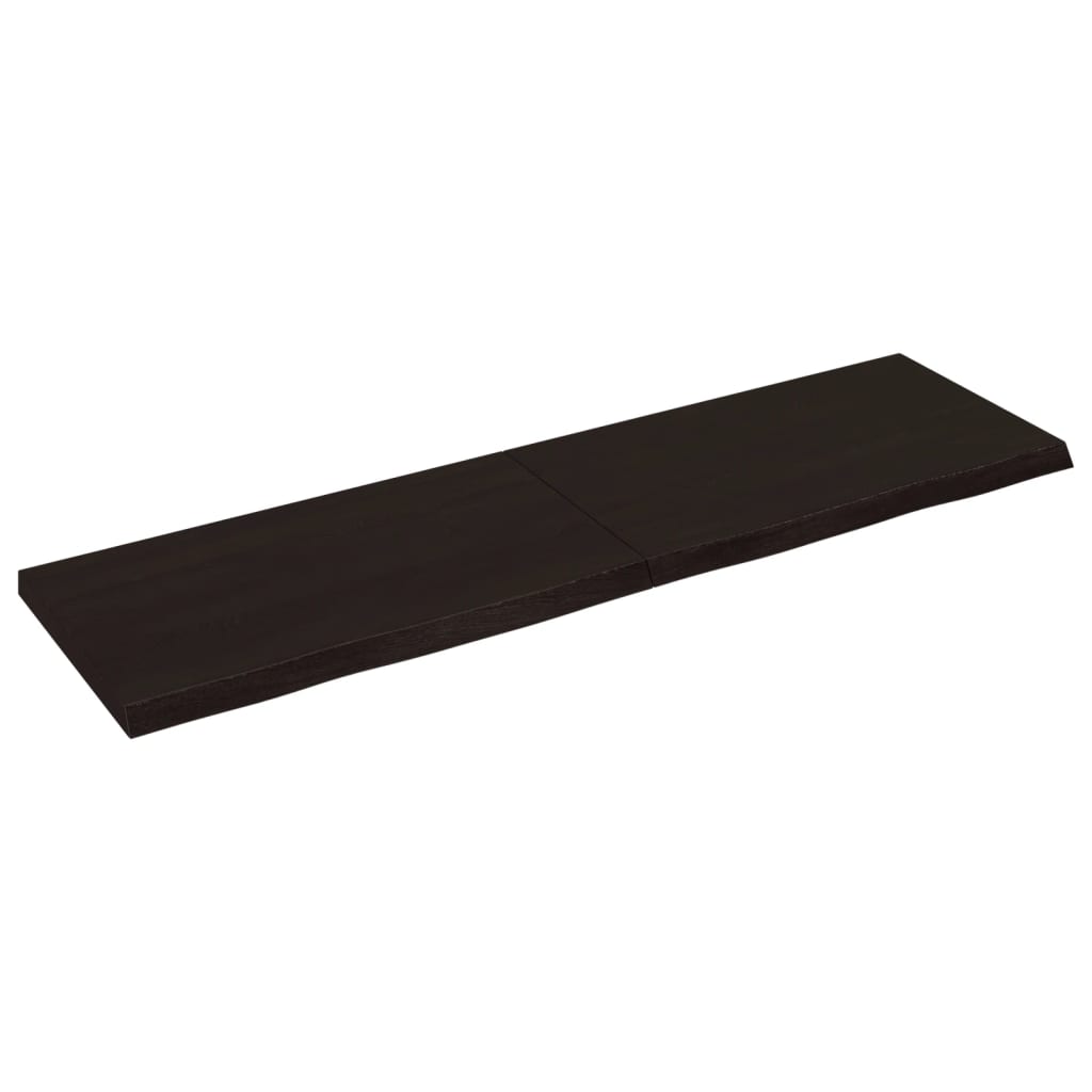 vidaXL Benkeplate til bad mørkebrun 140x40x(2-4) cm behandlet heltre