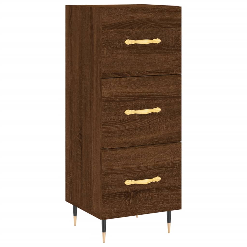 vidaXL Highboard brun eik 34,5x34x180 cm konstruert tre