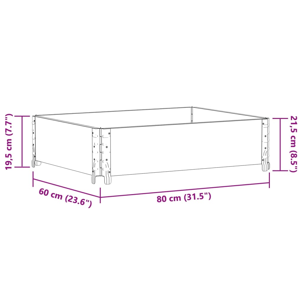 vidaXL Plantekasse 80x60 cm heltre furu