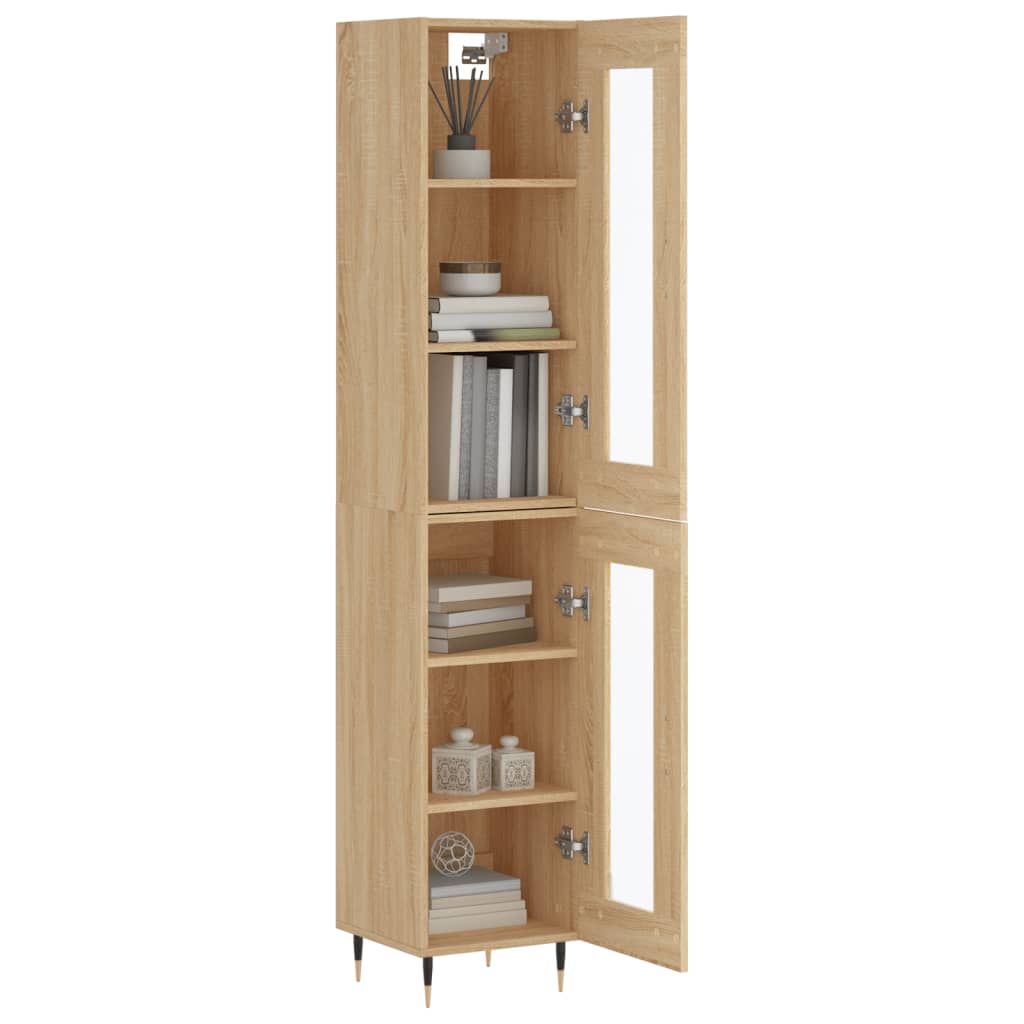 vidaXL Highboard sonoma eik 34,5x34x180 cm konstruert tre