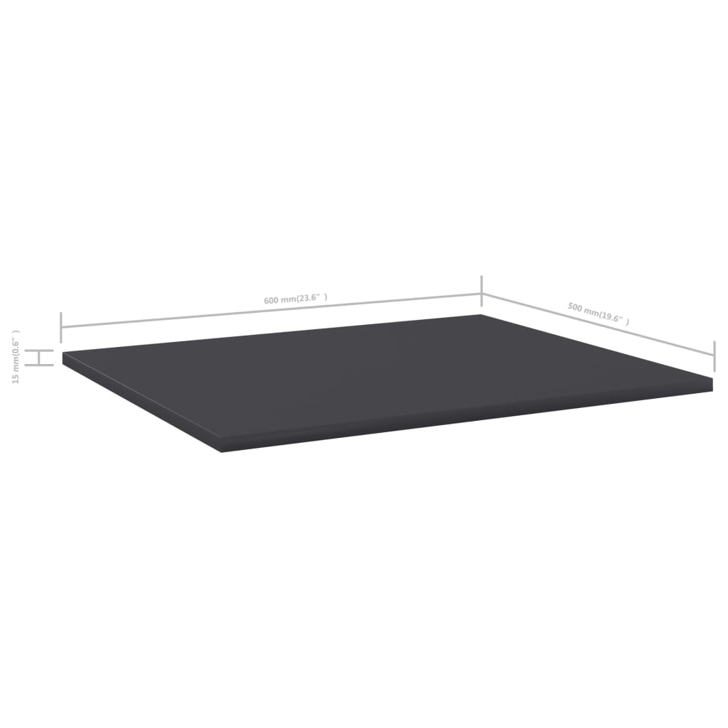 vidaXL Hylleplater 8 stk grå 60x50x1,5 cm konstruert tre