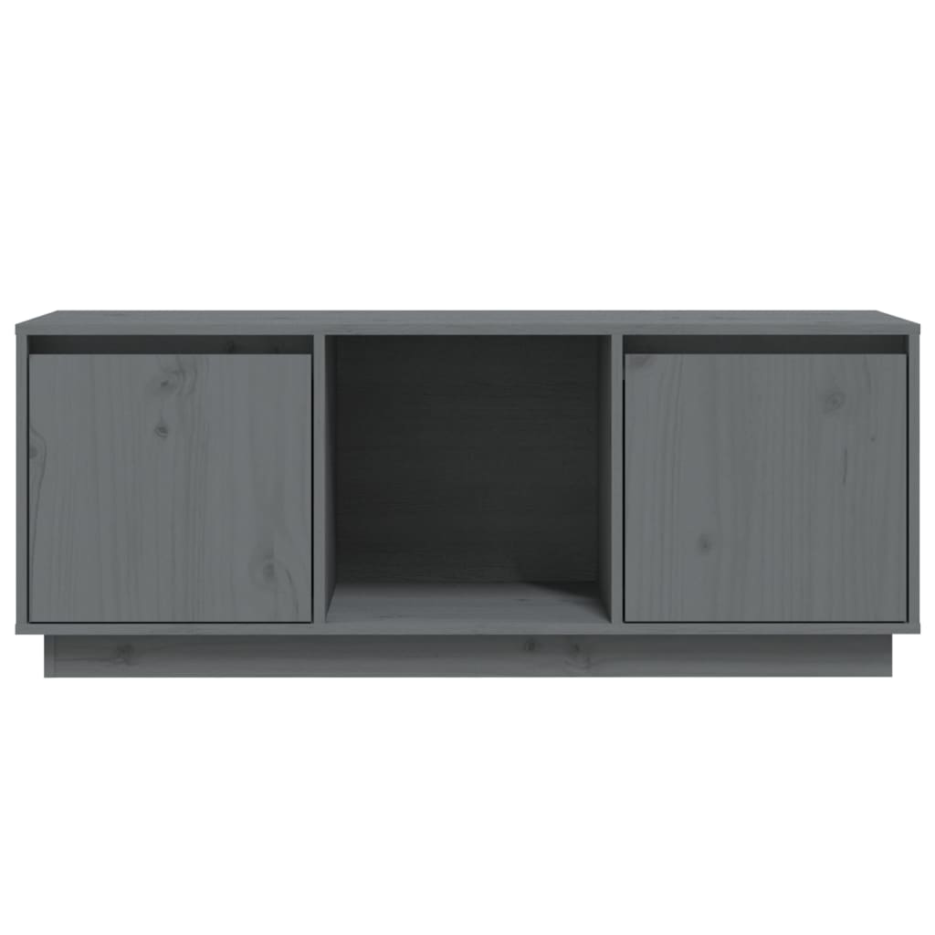 vidaXL TV-benk grå 110,5x35x44 cm heltre furu