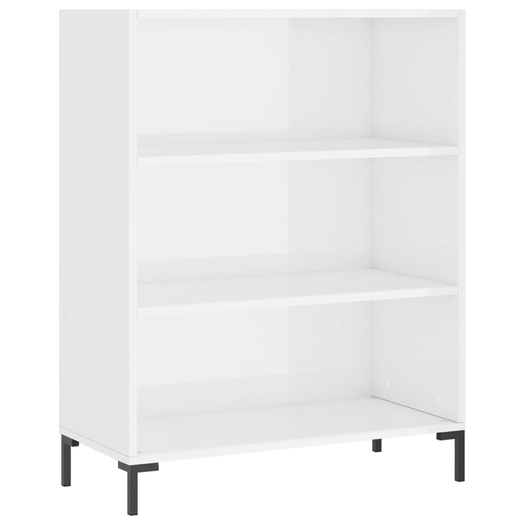 vidaXL Highboard høyglans hvit 69,5x34x180 cm konstruert tre