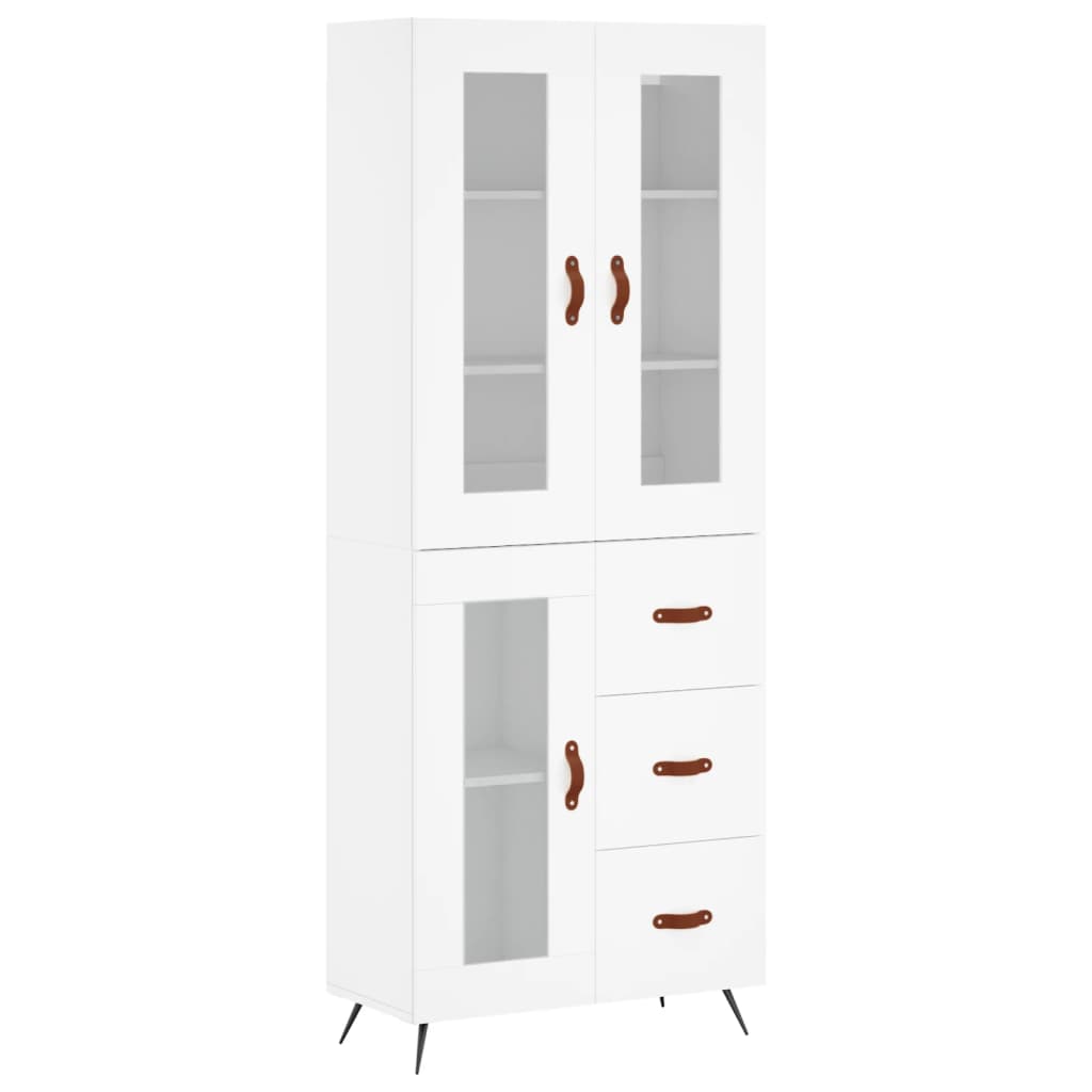 vidaXL Highboard hvit 69,5x34x180 cm konstruert tre