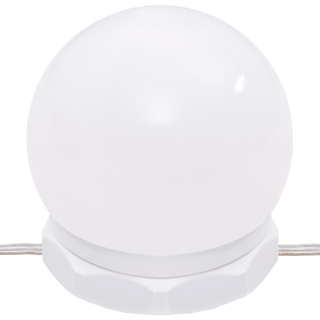 vidaXL Sminkebord med LED høyglans hvit 86,5x35x136 cm