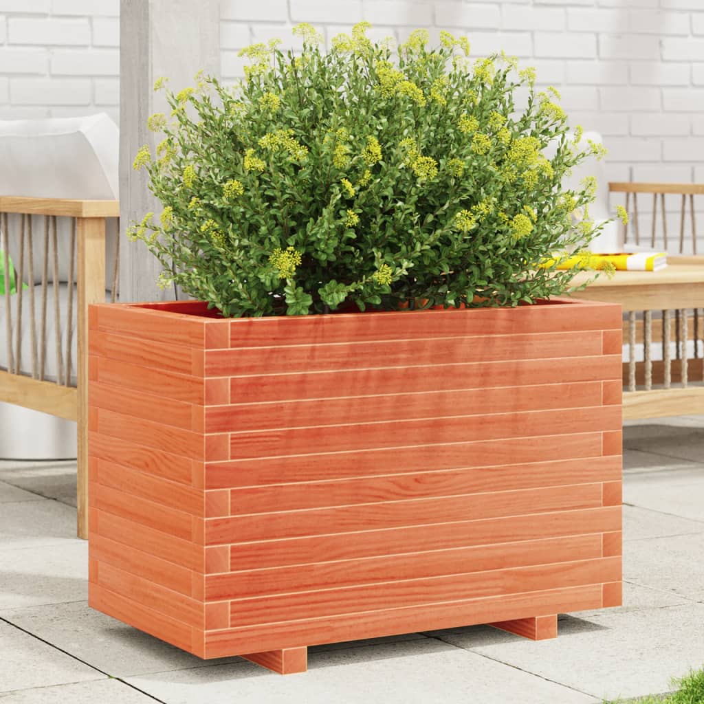 vidaXL Plantekasse voksbrun 70x40x49,5 cm heltre furu