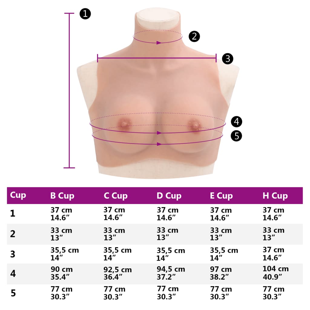 vidaXL Silikonbryst naturell C-cup