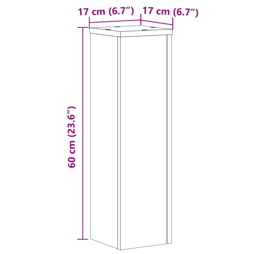 vidaXL Plantestativer 2 stk svart 17x17x60 cm konstruert tre