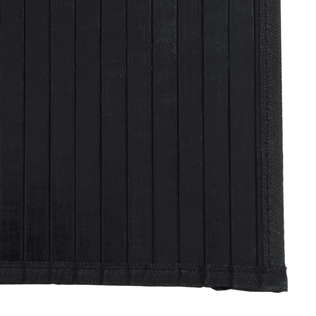 vidaXL Teppe rektangulært svart 70x200 cm bambus