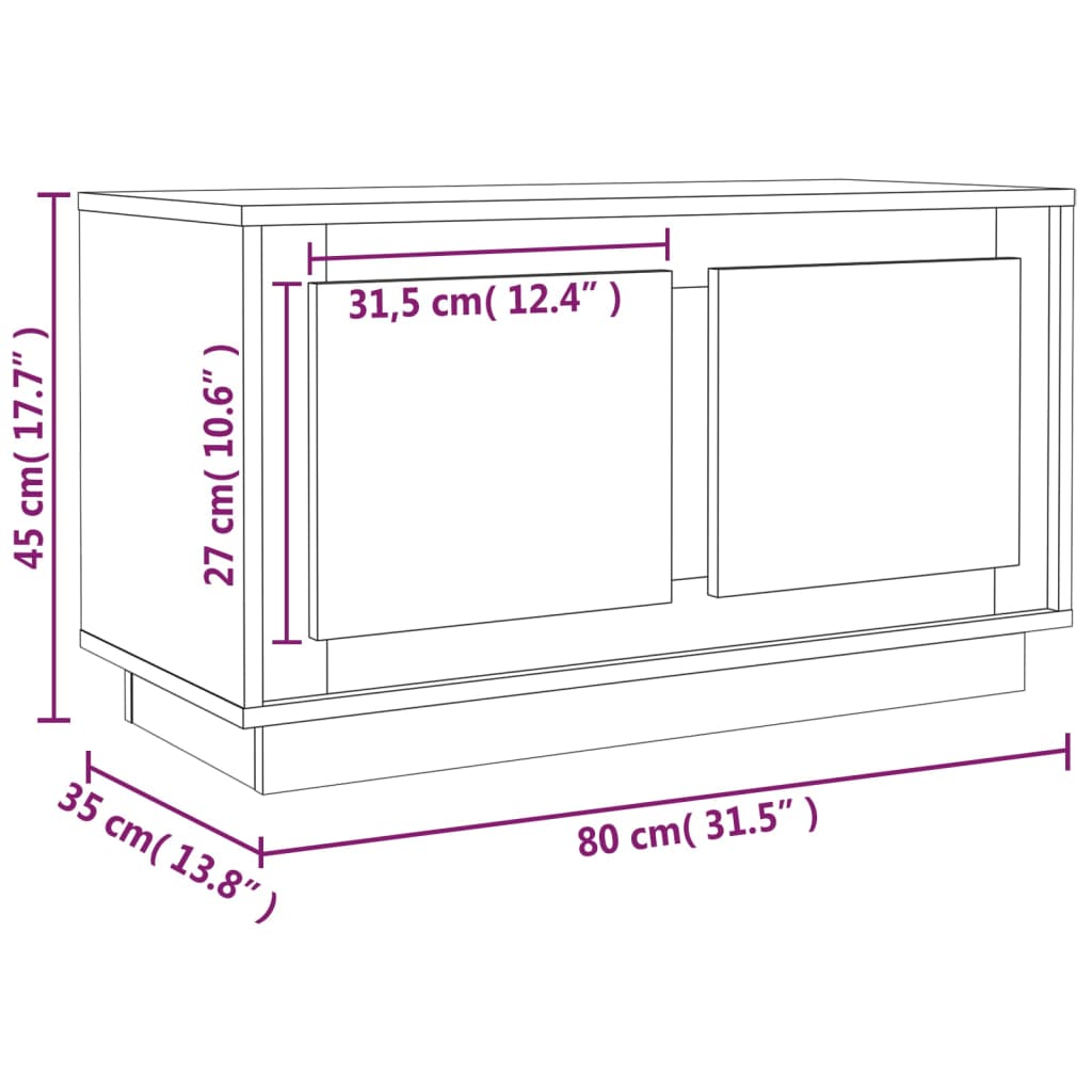 vidaXL Skoskap grå sonoma 100x35x55 cm konstruert tre