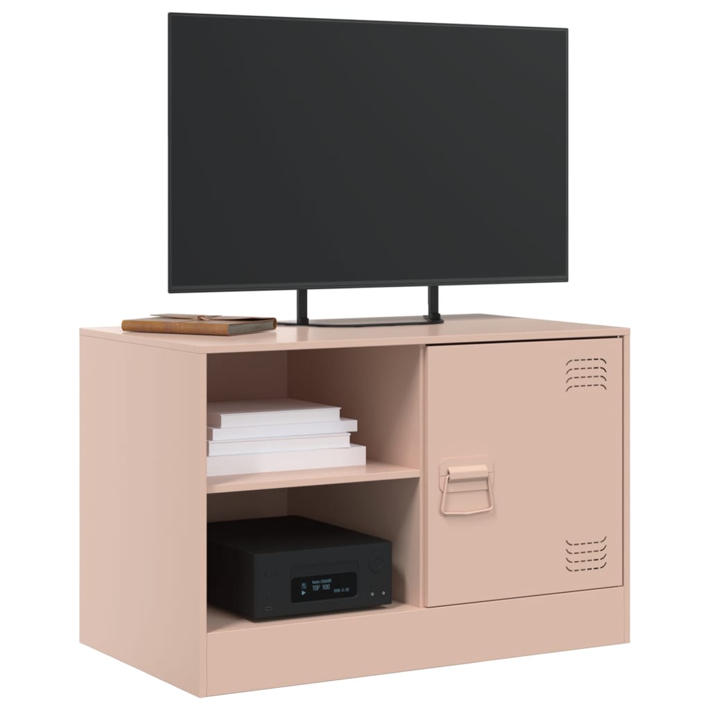 vidaXL TV-benk rosa 67x39x44 cm stål