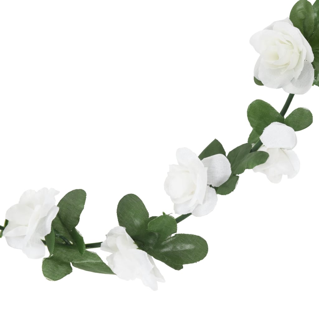 vidaXL Blomsterkranser for jul 6 stk hvit 240 cm